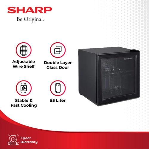 Sharp Showcase Pendingin Minuman Portable Mini Bar 55 Liter SCH 50X FS