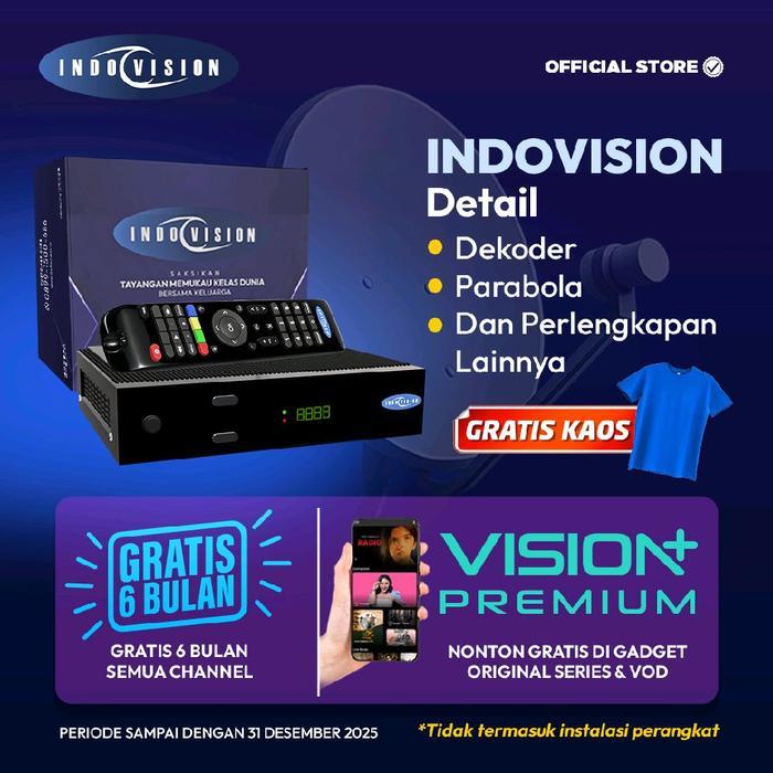 STB/Receiver INDOVISION - Gratis All Channel dan Vision+  6 Bulan