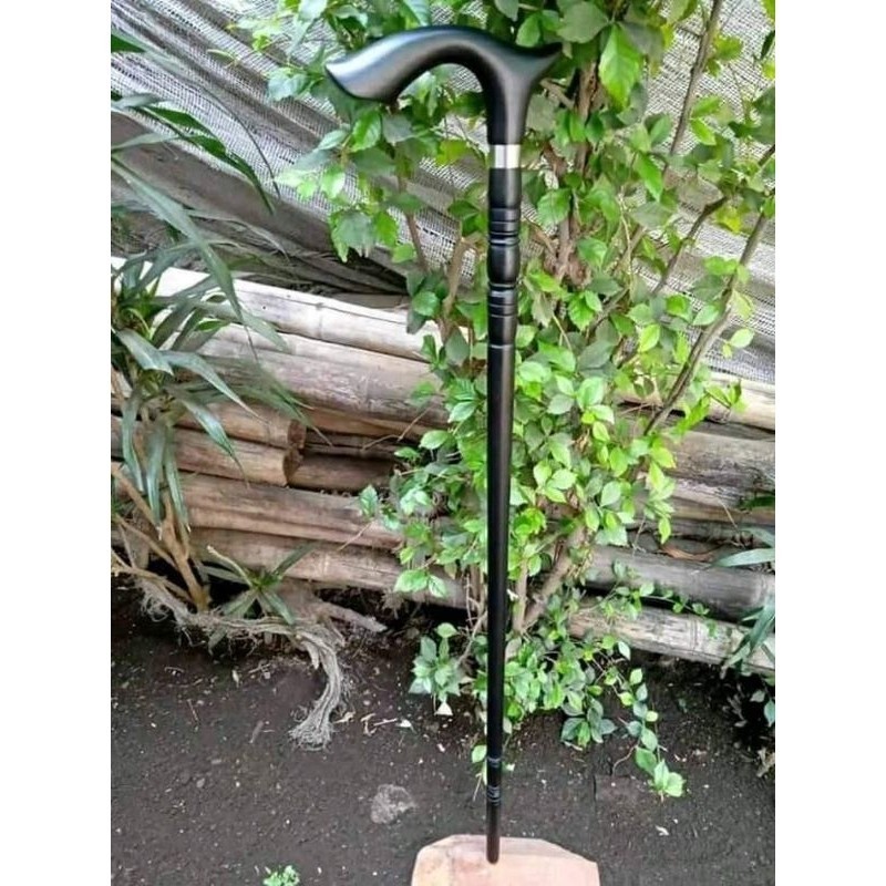 TONGKAT JALAN LANSIA FOSIL KELOR HITAM KALIMANTAN