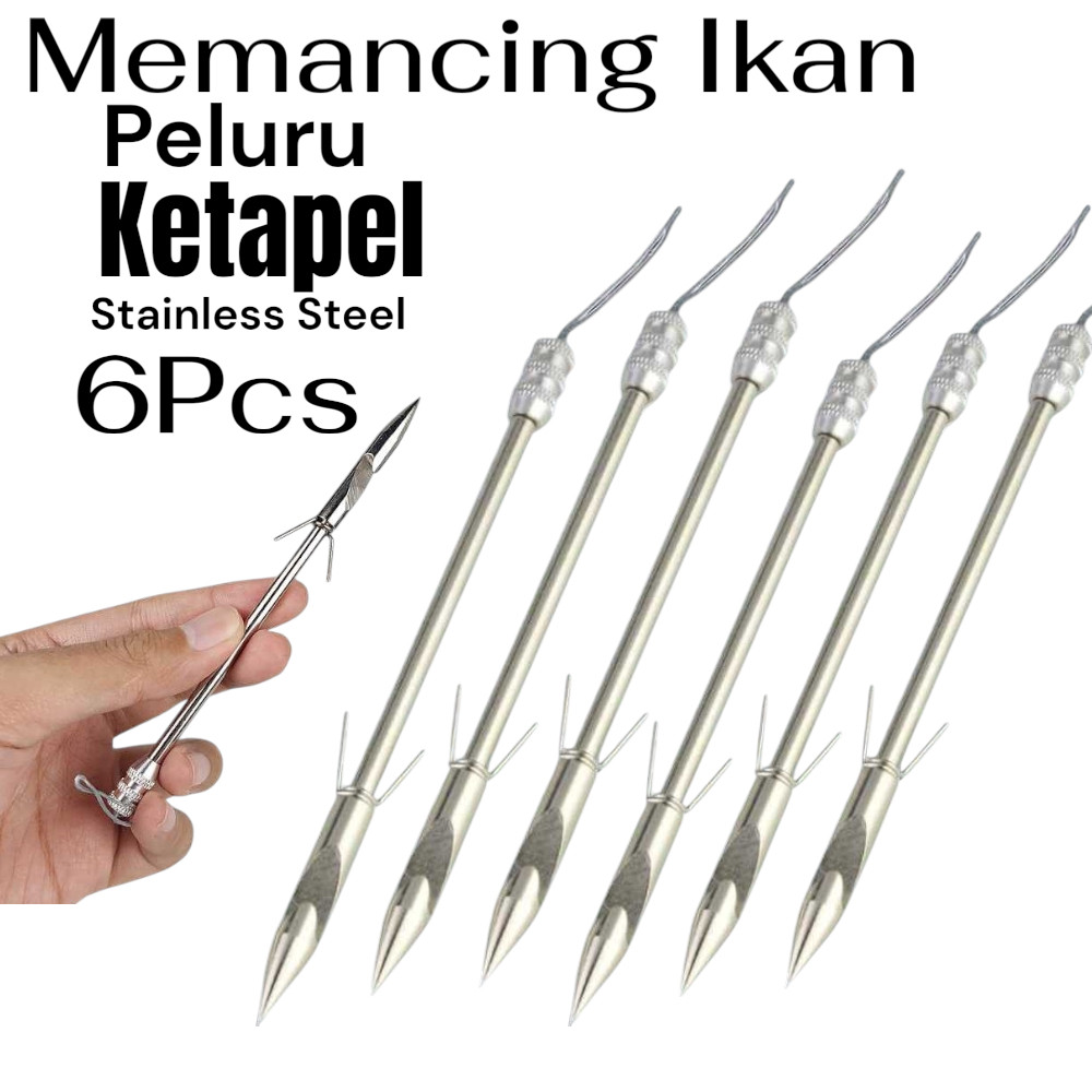 Peluru Ketapel Paser Ikan Stainless Steel 3-6 PCS