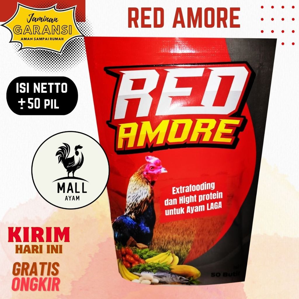 AYAM MALL Red Amore Extra Fooding Sarapan Ayam Protein Tinggi Untuk Pakan Tambahan Ayam Laga Jago Ja