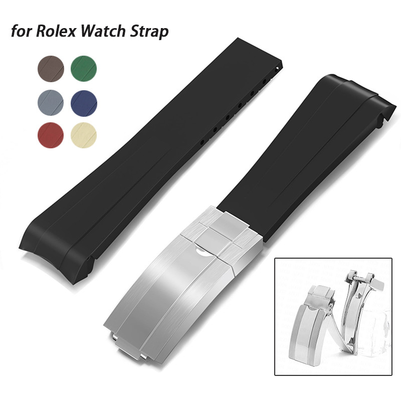20mm Rubber Strap for Rolex Water Ghost Series Watch Band for Daytona Submariner GMT Waterproof Sili