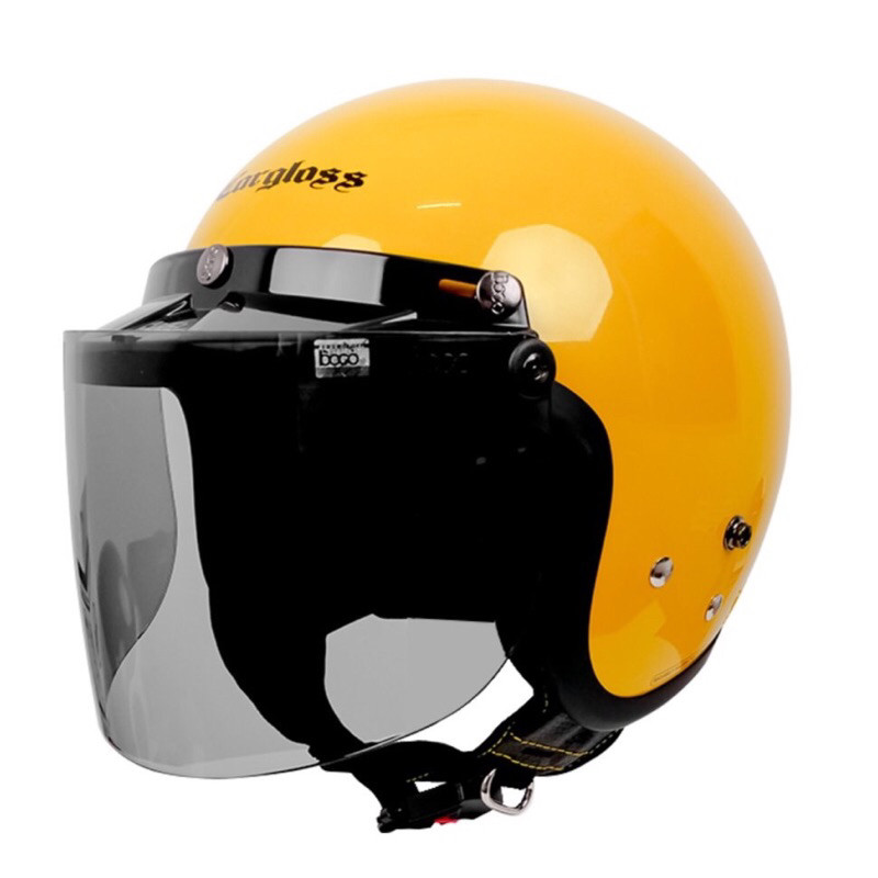 Helm Dewasa Helm Bogo Full Leher Sni Pria Wanita kaca datar hitam