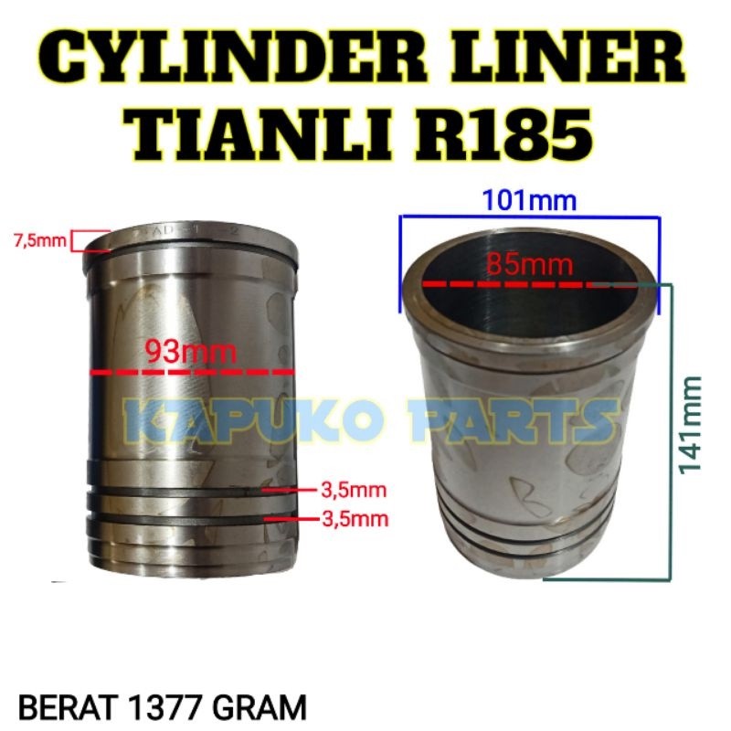 TIANLI R185 CYLINDER LINER 85MM UNTUK MESIN DIESEL TIANLI Mesin Jepang