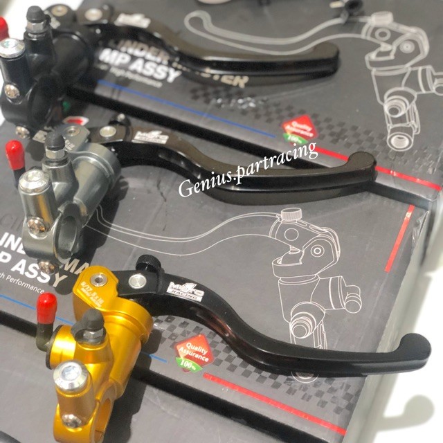 Master Rem Universal Moto 1 Racing Original Hitam Gold Titanium