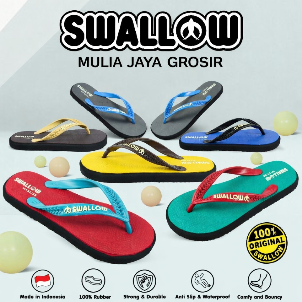 Swallow Trendy Sandal Jepit Dewasa Pria Tebal dan Awet Termurah