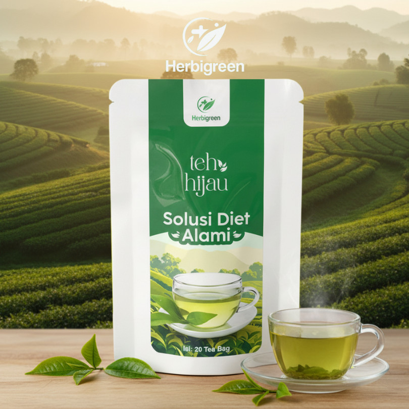 [ RAMADHAN ] HERBIGREEN TEH PELANGSING SLIMMING TEA BEAUTY AND DETOX TEH DIET HERBAL HALAL BPOM