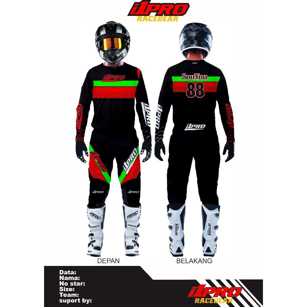 Celana motocross Jersey set trail murah trabas