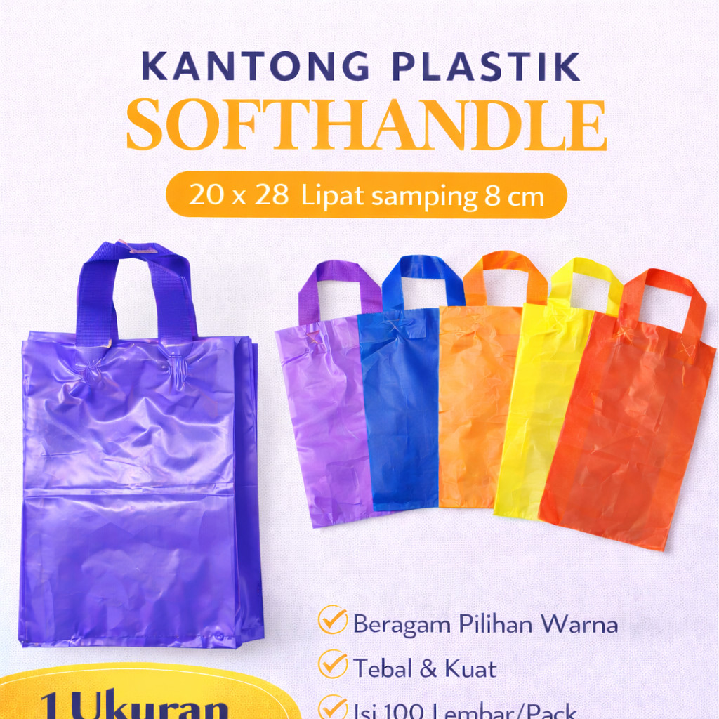 Kantong Plastik Hajatan Softhandle Ukuran 20x30 25x28 30x30 cm Isi 50 pcs HD - babalil