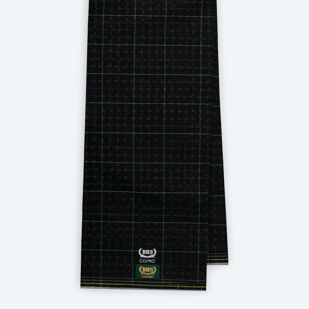 Sarung BHS Original 100% Asli | Sarung BHS Cosmo Gold Motif K26 PRB SJ Hitam Hijau