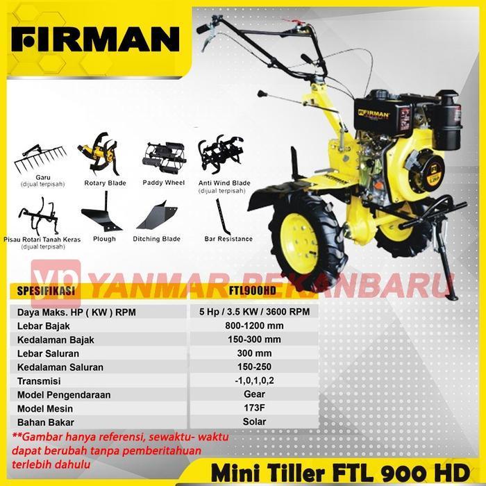 BARU MESIN TRAKTOR MINI FIRMAN Tiller FTL 900 HD + RIDGER