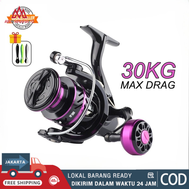 Perlengkapan memancing / Reel Pancing Spinning BC 5.2:1 Full Metal Spool Mesin Pancing Braking