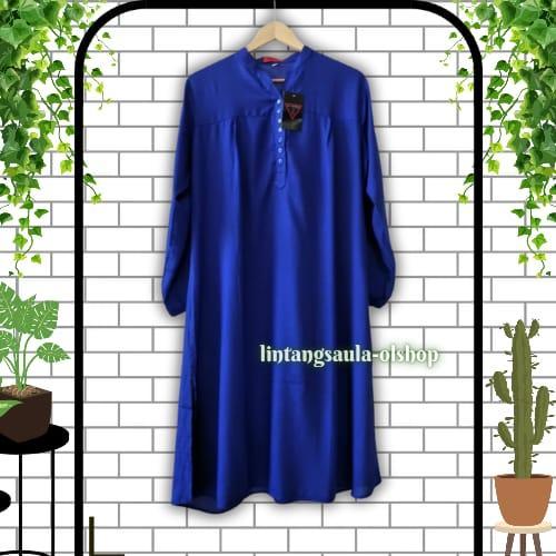 Tunik Polos Rayon Jumbo Biru Elektrik - M