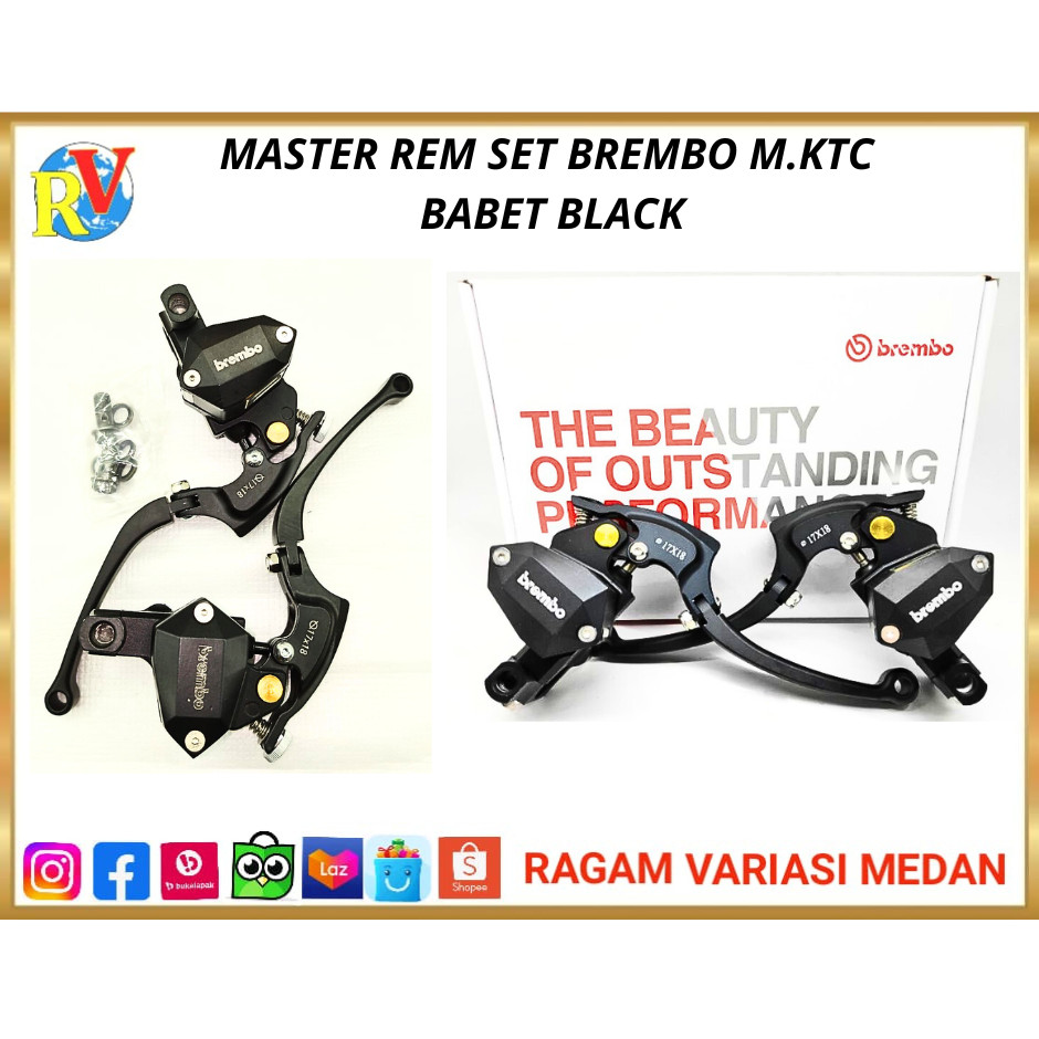 MASTER REM SET BREMBO MODEL KTC DOUBLE TABUNG BABET HITAM UNIVERSAL PCX NMAX VARIO BEAT MIO VIXION