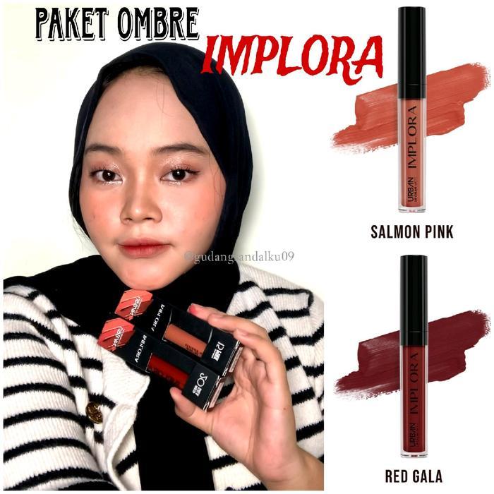 Paket ombre Hemat Implora Dusky Nude & Brown Sugar - OMBRELIPS Lipcream Lipstick lip cream - implora