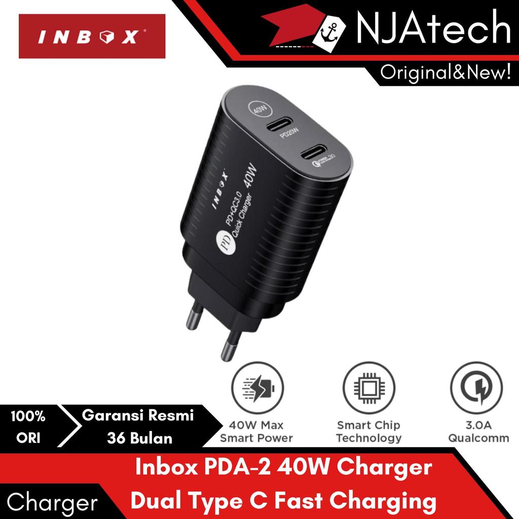 Adaptor Charger Inbox PDA-2 40W QC 3.0 Smart Chip 2 port Fast Charging