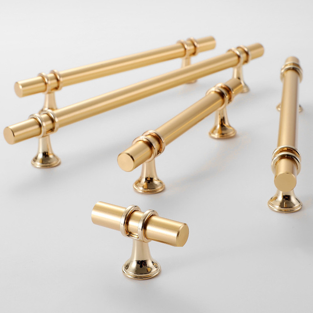 Gagang Lemari Modern Minimalis Desain Sederhana Logam Emas untuk Rumah