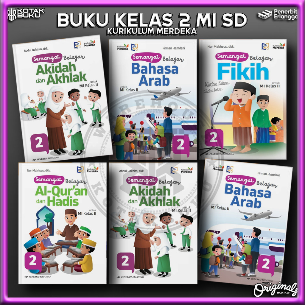 [ Erlangga ] Buku Kelas 2 MI SD / Madrasah Ibtidaiyah / Kurikulum Merdeka