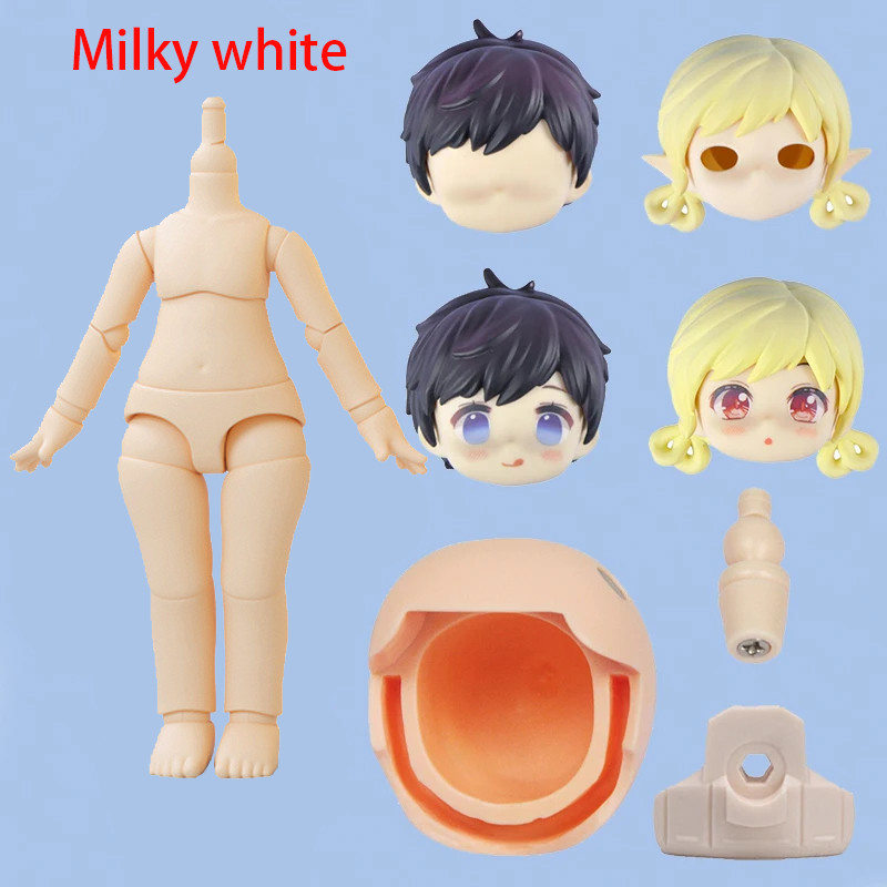 Milky White Ymy Second Generation Doll Body 10Cm Moveable Joints Dolls With Head, Face Makeup y Toys