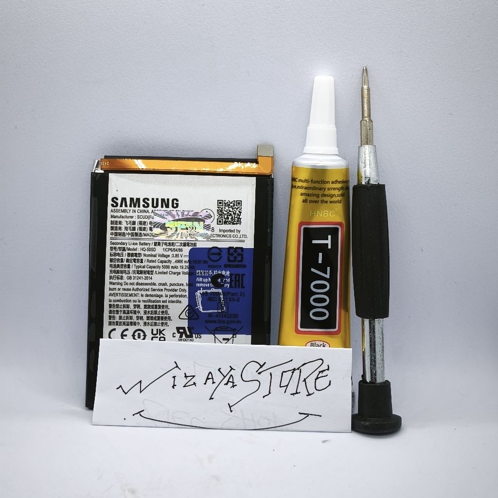 Batre Baterai HP Samsung A03S / A02S / A03 5000mAh Battery ORI Gratis Obeng plus+ Lem T-7000 15ml