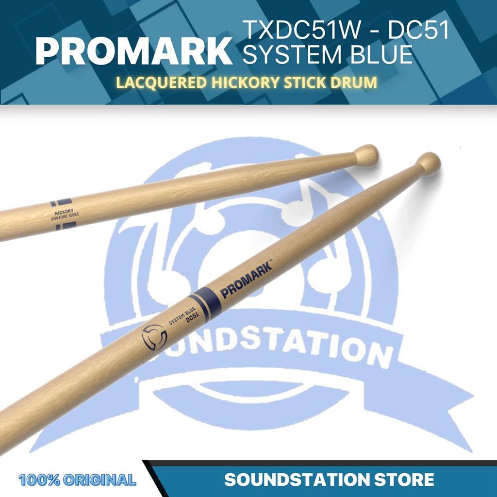 PROMARK DC51-SYS System Blue Lacquered Hickory Stick Drum - TXDC51W Stik Drum Original Asli