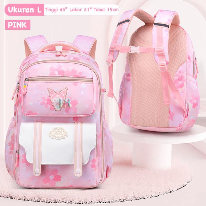 LNR Shop Tas Sekolah Ransel Gendong Tema Sanrio Kuromi untuk Anak Perempuan Model Kulkas Playgroup T