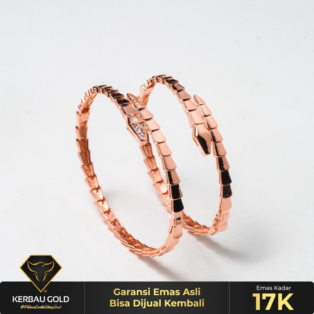 [Kerbau Gold] Gelang Emas Ular Unlimited 17K - Emas Asli 100%