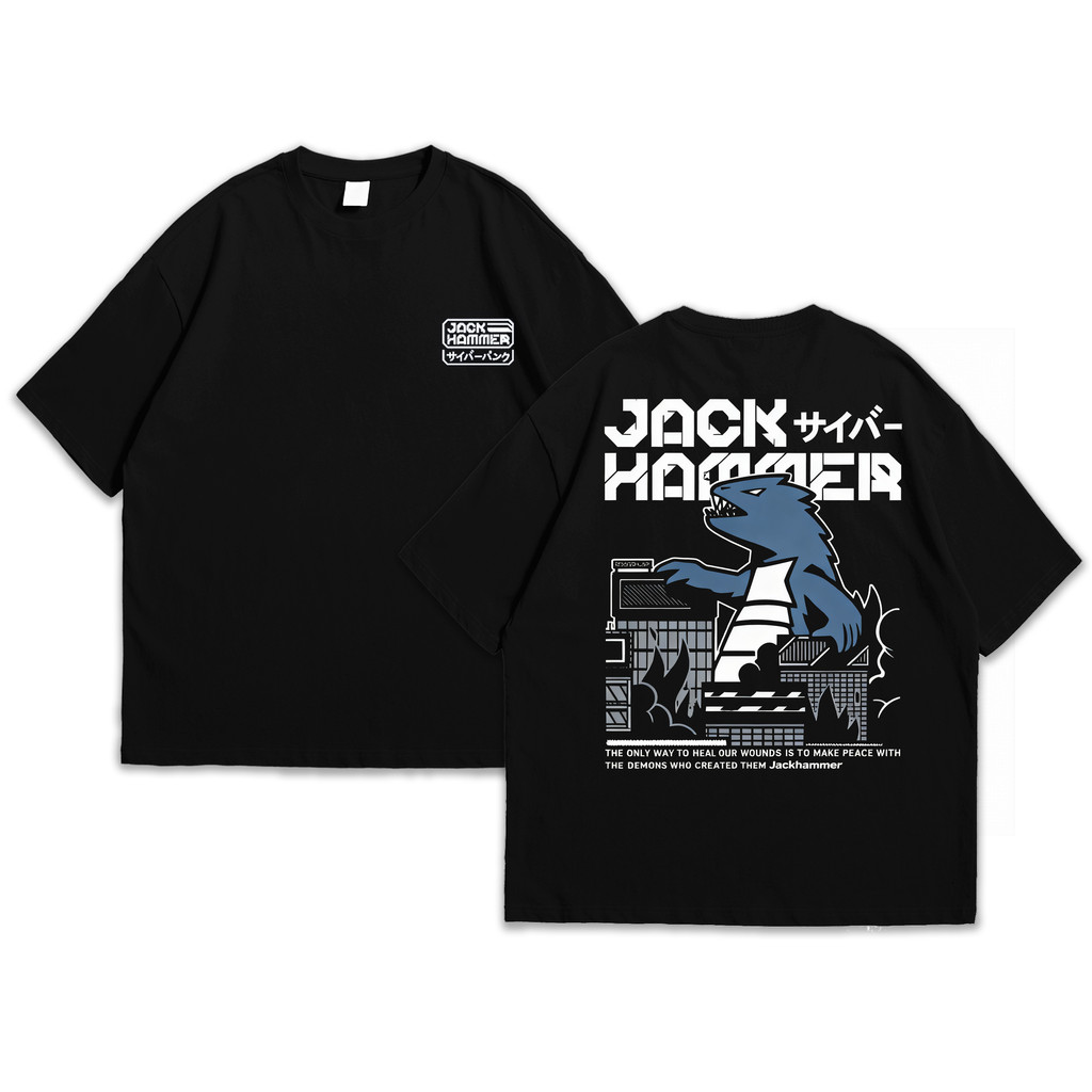 Baju Kaos T-shirt Pria Wanita Streetwear Retro Jack Hammer Kaos Pria Distro Original 100% Heavy Cott