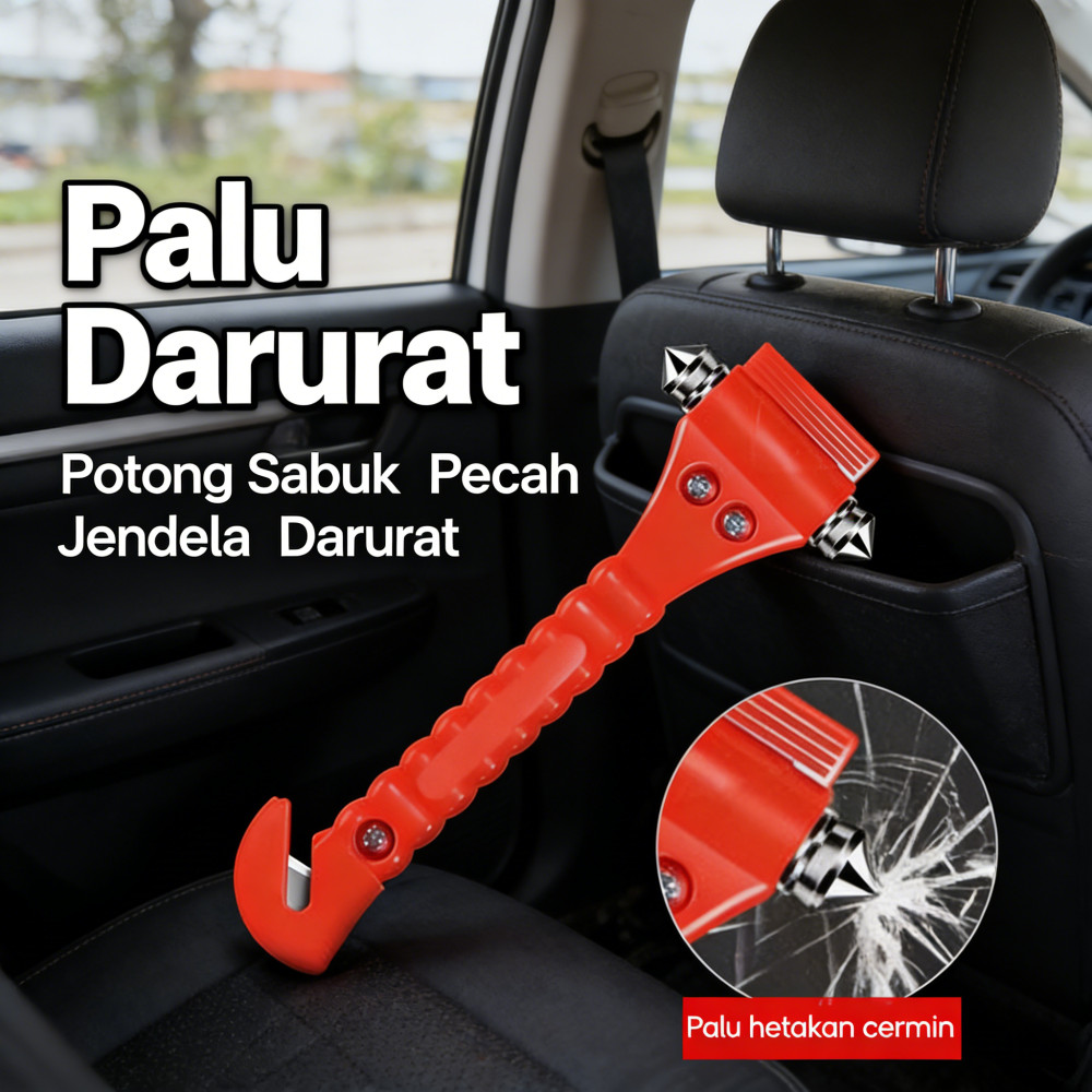 Kaca Pemecah Mobil Alat Darurat Pemotong + Pemecah Kaca Mobil Baseus Seat Belt Palu Pengaman Pemecah