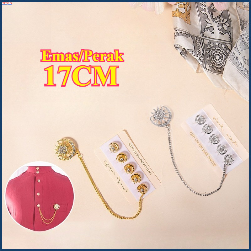Butang Baju Melayu Pria Kancing Baju / Anti Karat Kancing Pin / Melayu Pria Set