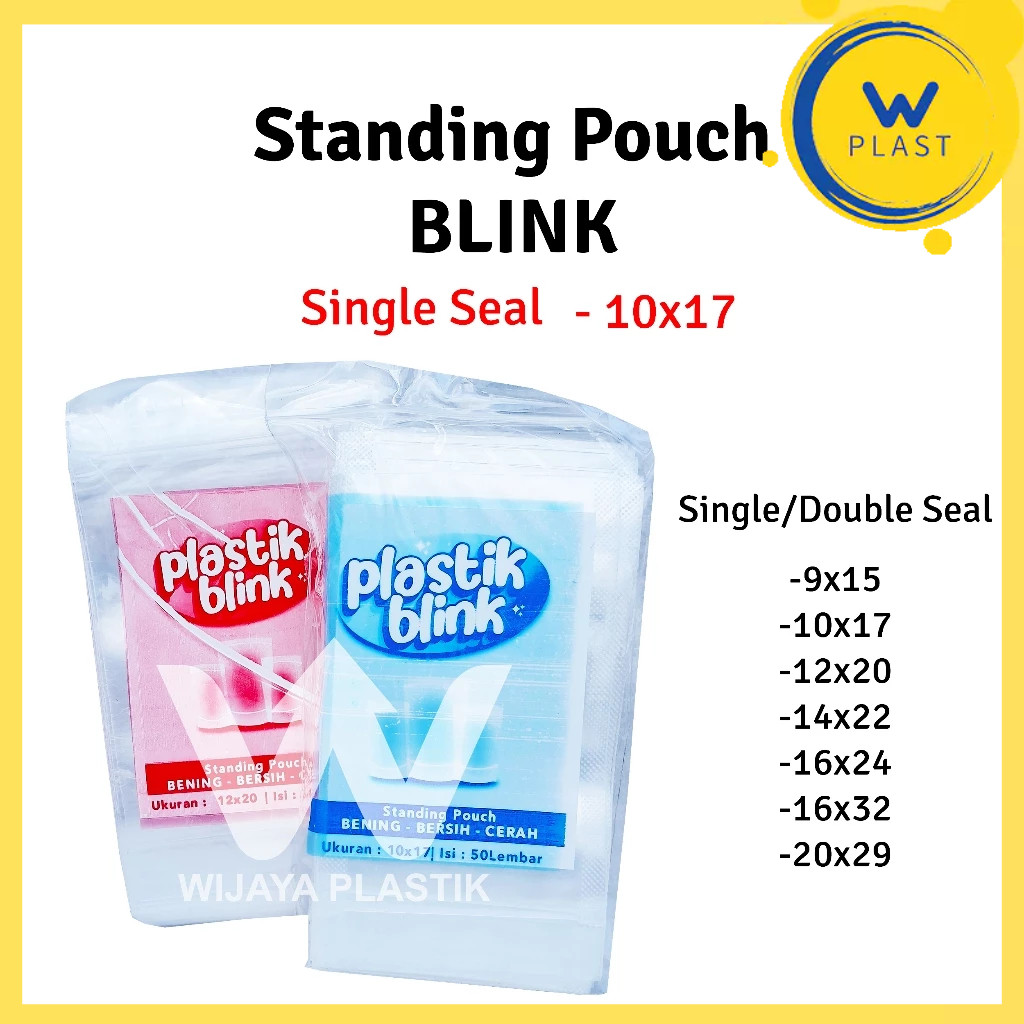 Standing Pouch STP Seal ( SINGLE 10x17 ) [Blutop/Pegasus/Blink] --- 50 pcs @Pack | klip biasa pingui