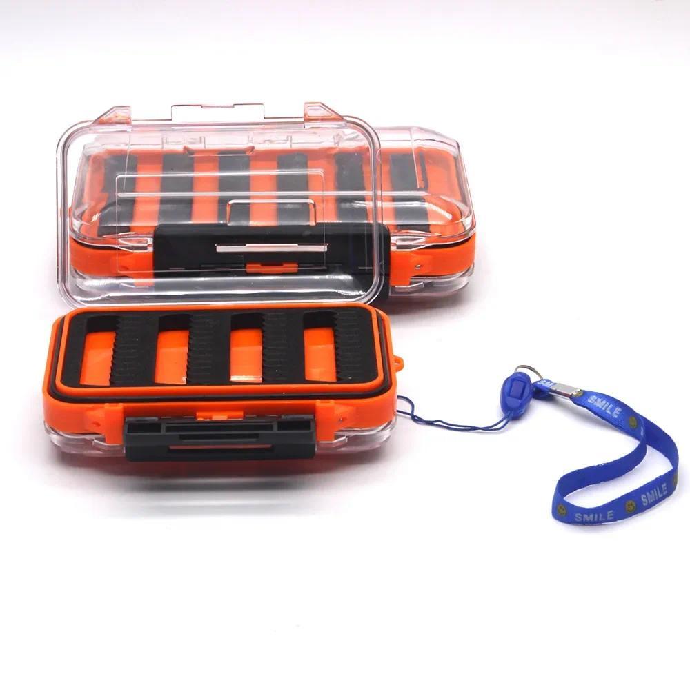Transparent Fly Boxes Double Side Waterproof Fishing Tackle Box With Easy Grip Foam and Slit Foam In
