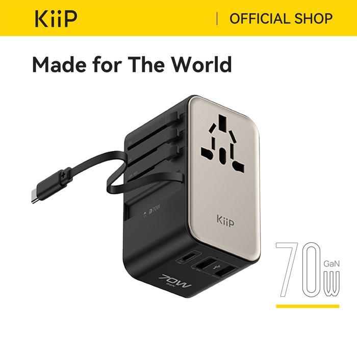 (Copper House) KiiP Travel Adaptor GaN 70W Adapter Charger Universal PD 3.0 QC 3.0 Fast Charging - H