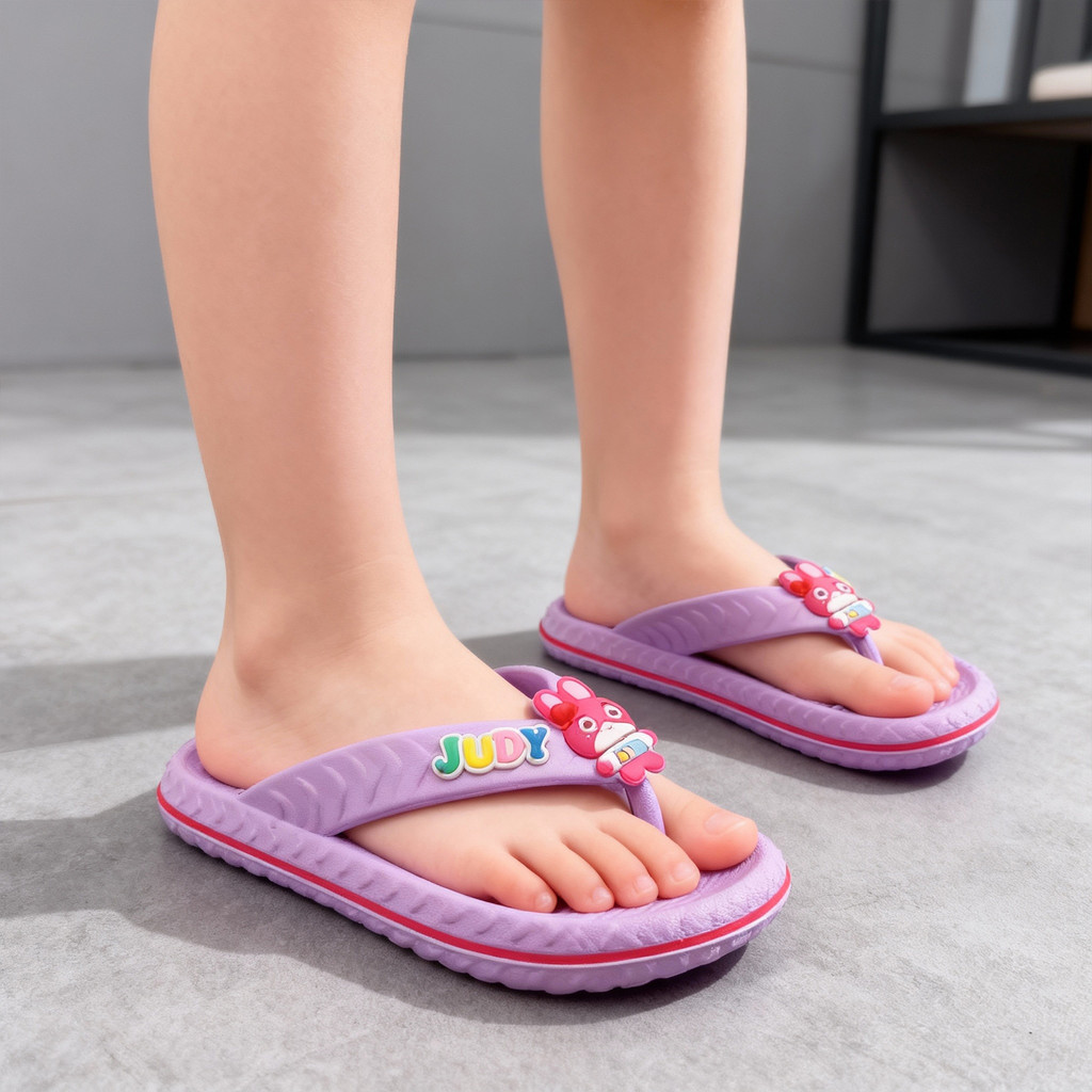 INKAYNI Judy Hopps sandal anak fipper Perempuan Sandal Jepit Anak Perempuan Motif Zootopia 2 sendal 