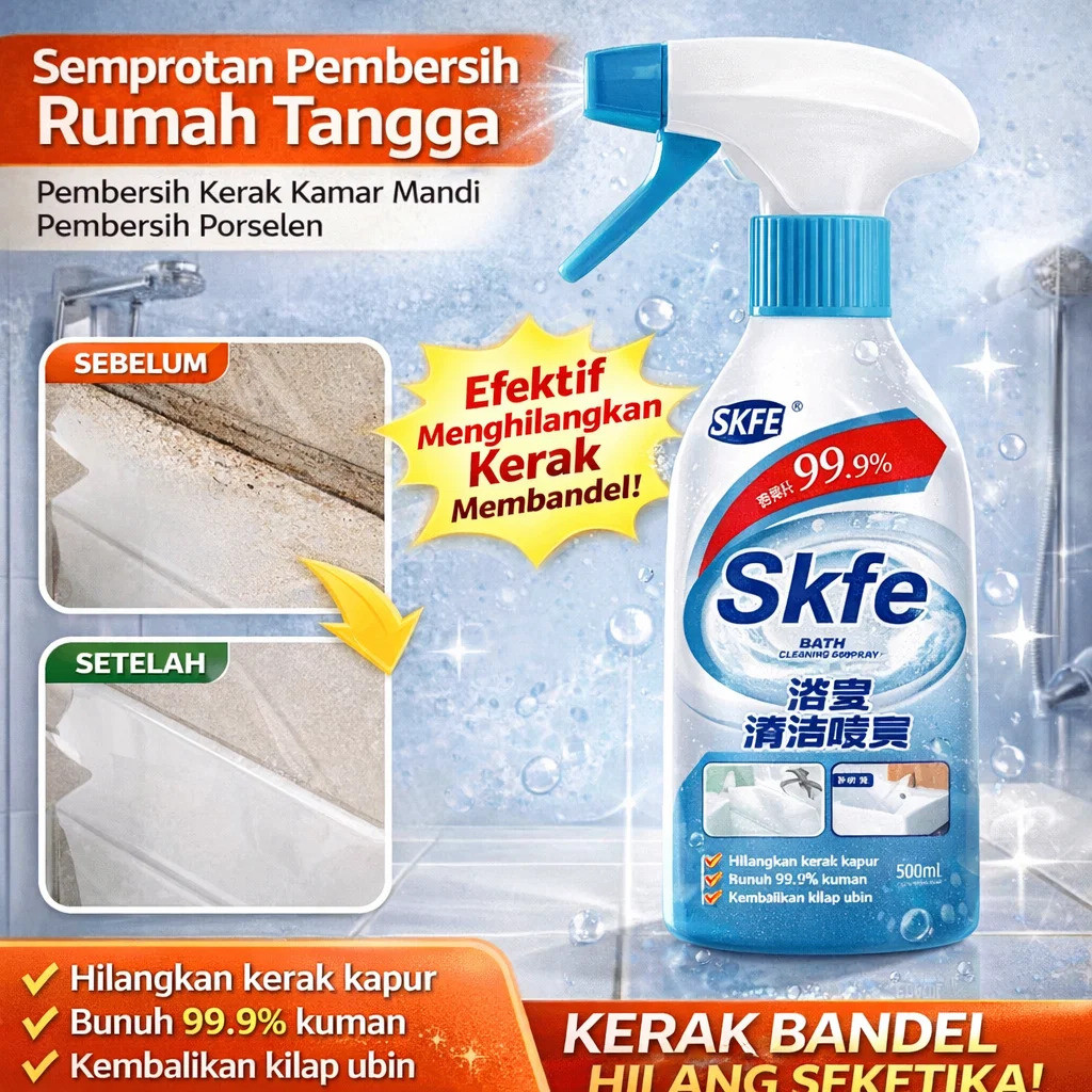 Bersih Kilat/Tanpa Gosok HFH-UBELA Pembersih Kamar Mandi Toilet Anti Kerak/Jamur/Noda Membandel Cair