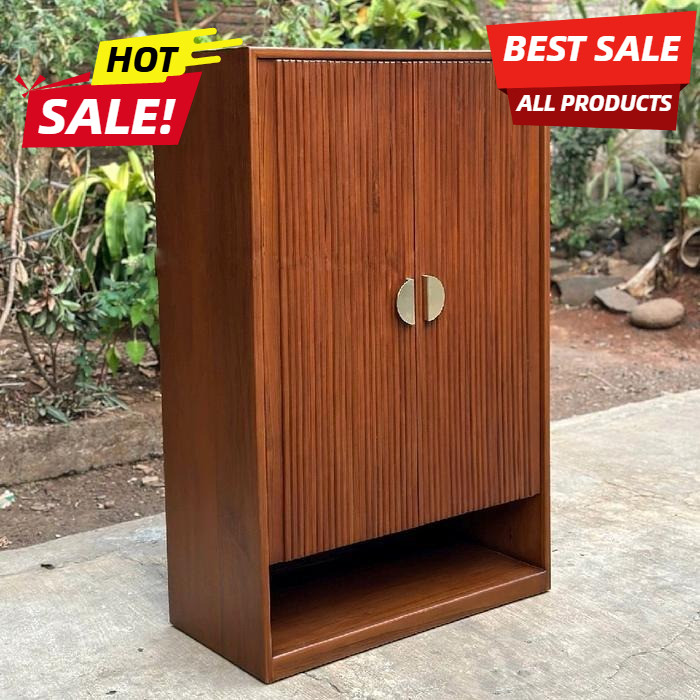 Rak Sepatu Kayu Jati Minimalis Modern | Lemari Sepatu Jati | Rak Sepatu Susun | Furniture Jepara Asl