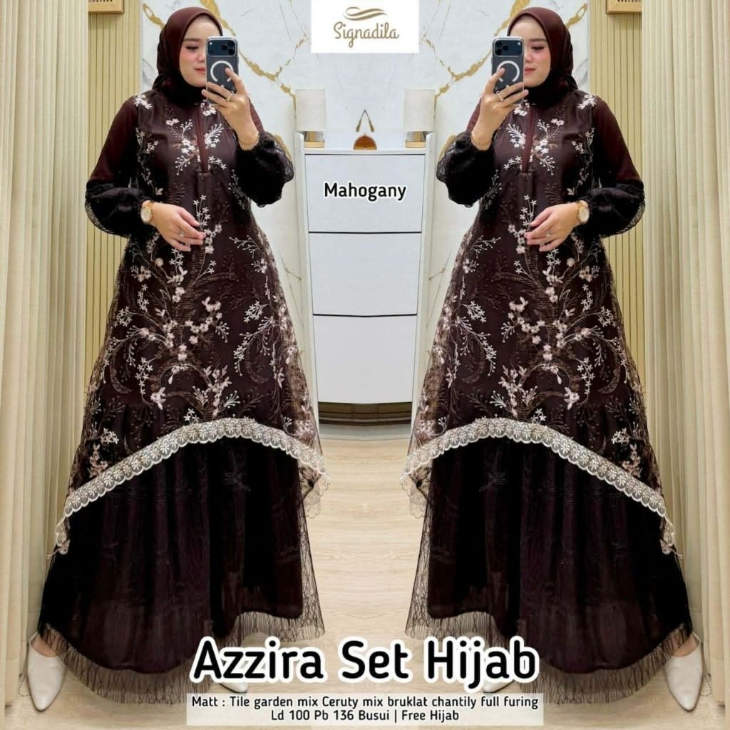 ada grup reseller tanyakan ke admin erelrumi Azzira Dress Wanita Set Hijab  Signadila er elrumi
