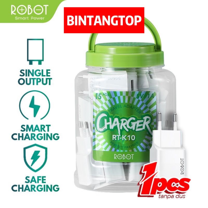 Charger ROBOT RT-K10 1output 1A / Batok charger ROBOT RT-K10 1A ORIGINAL rj99
