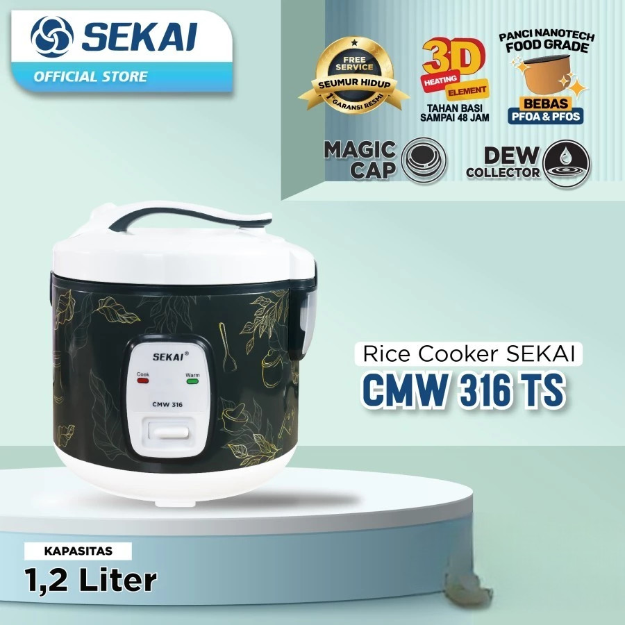 RICE COOKER SEKAI CMW 316TS | Rice Cooker 3 Sisi Element Pemanas Sekai CMW 316TS