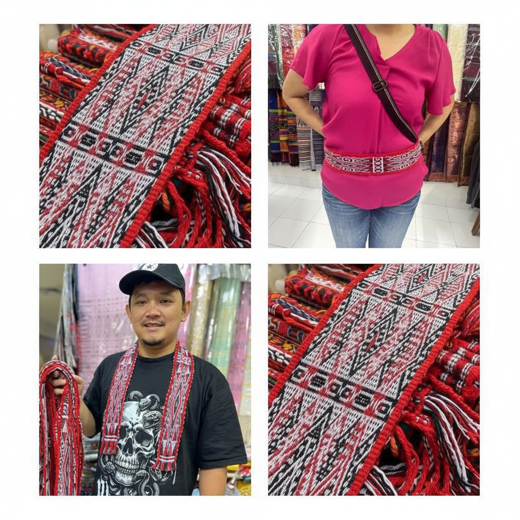 Stola sirat batak Sortali pinggang motif gorga batak Syal