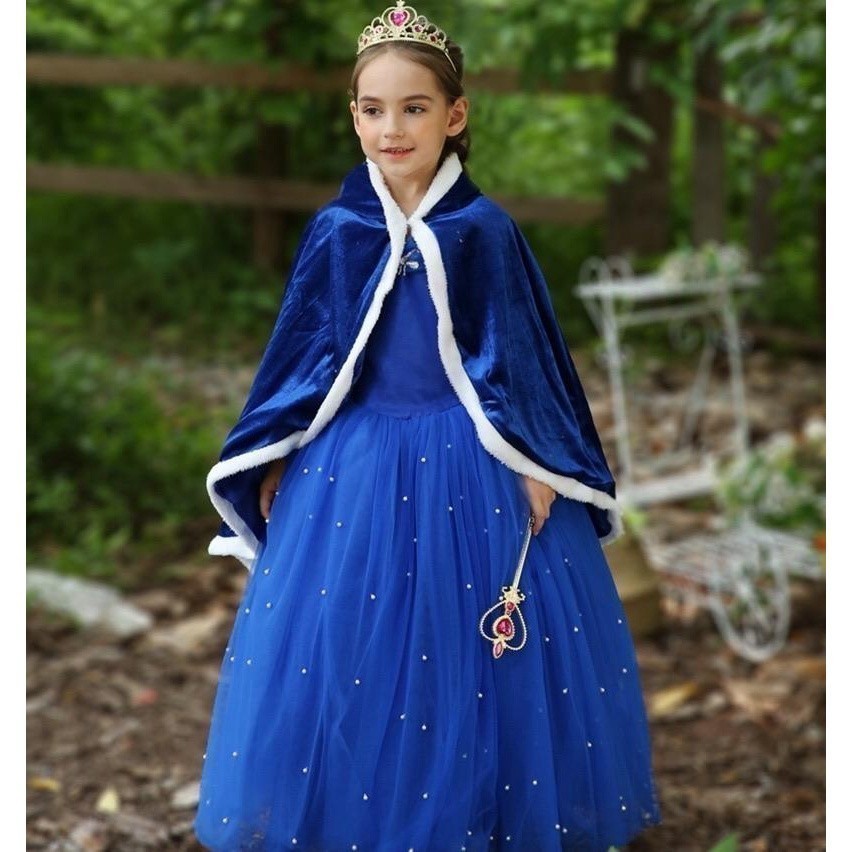 Cinderella Blue Pearly Dress /Dress Kostum Cosplay Princess Cinderella Anak