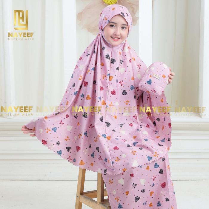 Promo Nayeef Mukena Traveling Anak 6-12 Tahun Mikrotex Motif Printing Premium 2in1 Resleting Dagu Le