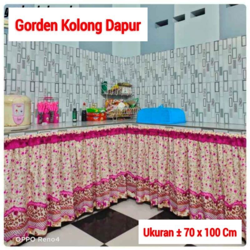 GORDEN KOLONG DAPUR KAIN PENUTUP BAWAH KOMPOR UKURAN ± 70X100 CM ANEKA MOTIF