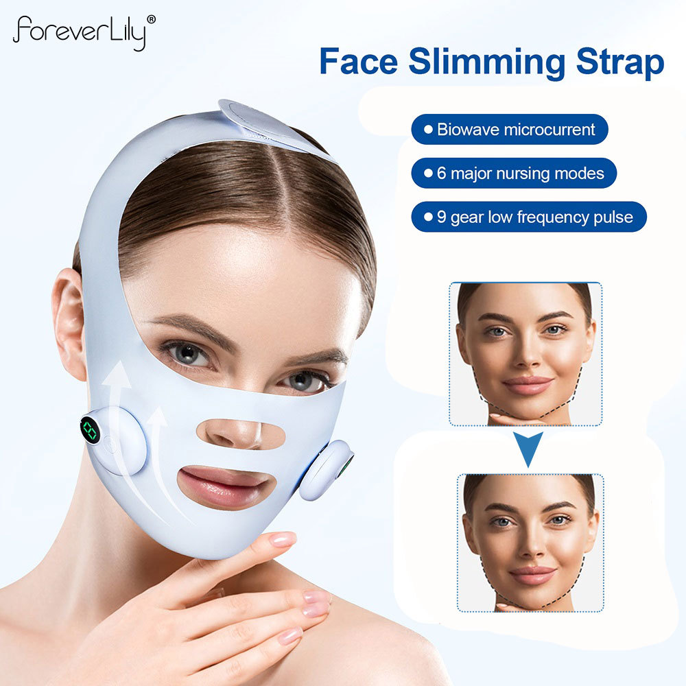 Facial EMS Lifting Machine Chin Cheek Slimming Strap Facial Shaping Massager Double Chin Removal V L