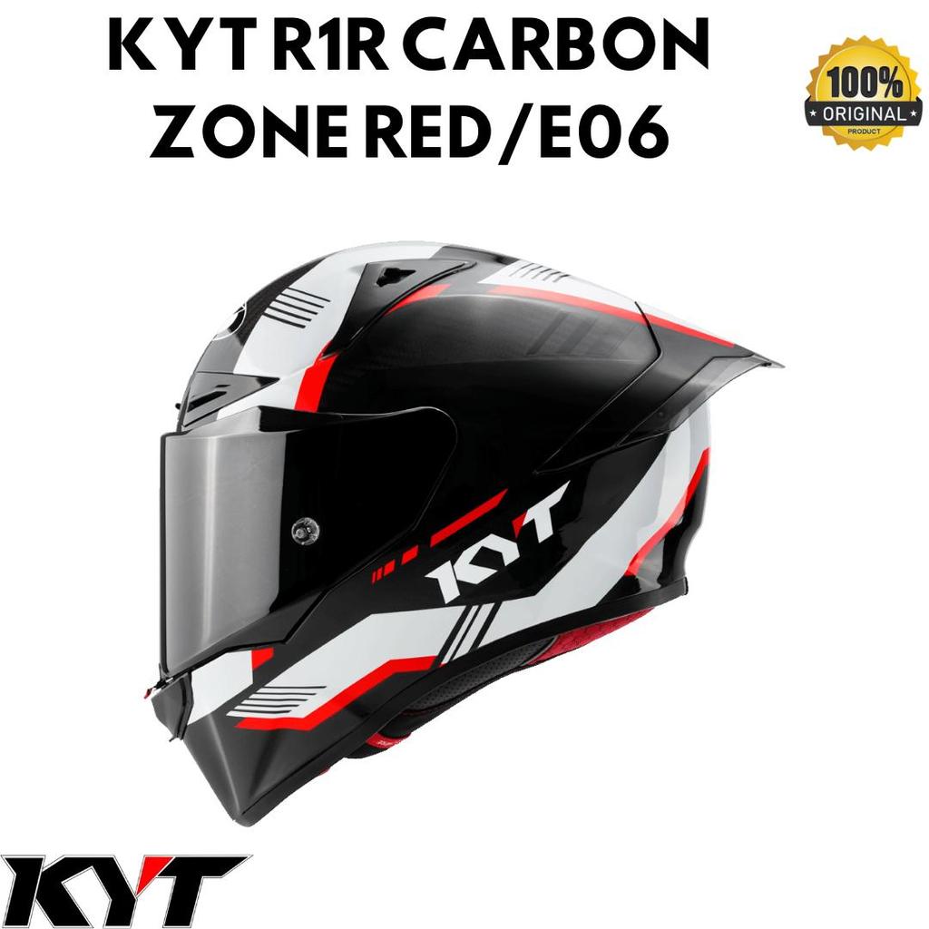 HELM KYT FULL FACE KYT R1R CARBON ZONE RED/E06 | HELM KYT FULLFACE | 100% ORIGINAL PRODUCT