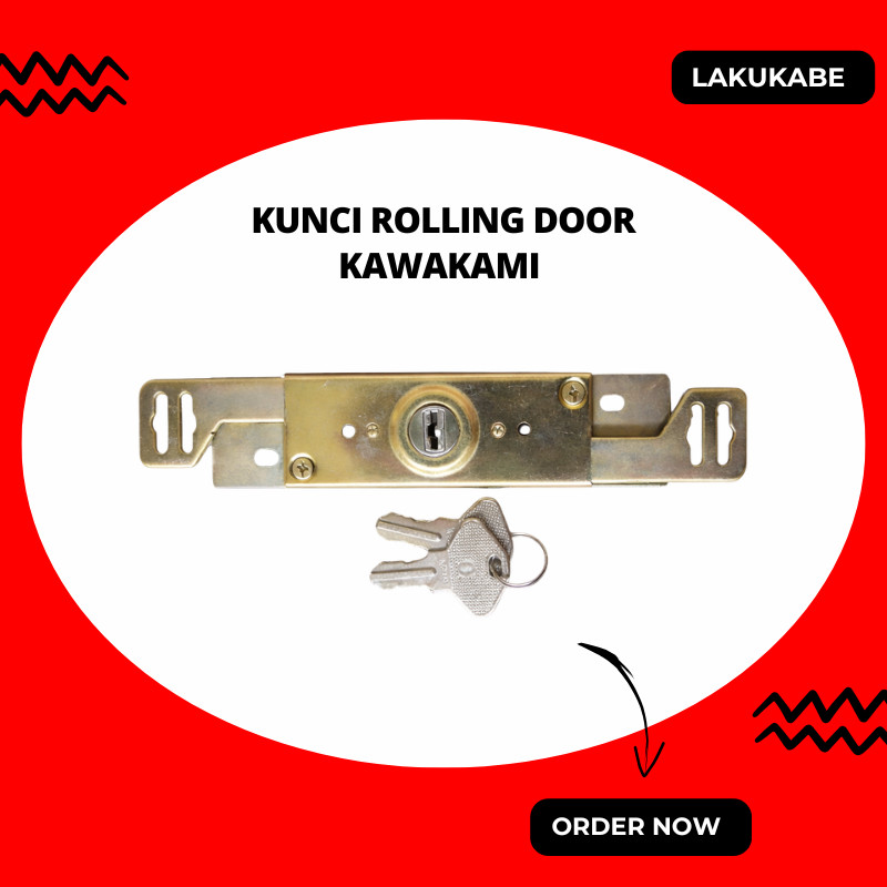 Kunci Rolling Door Kawakami Mekanisme Horizontal Plat Besi Tebal Pengunci Pintu Ruko