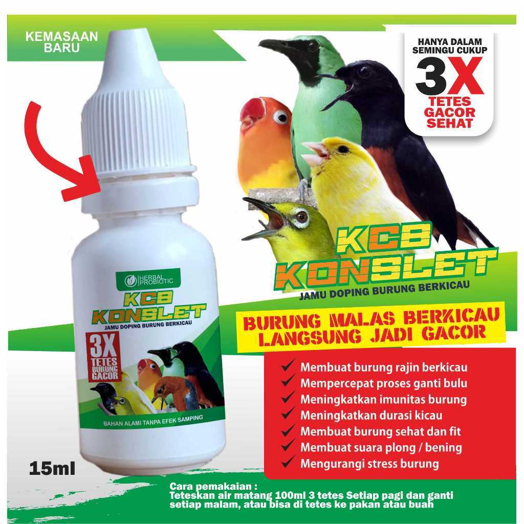 VITAMIN KONSLET LOVEBIRD 10ML PENGGACOR KONSLET SEMUA BURUNG BERKICAU MURAI KENARI PLECI SOGON