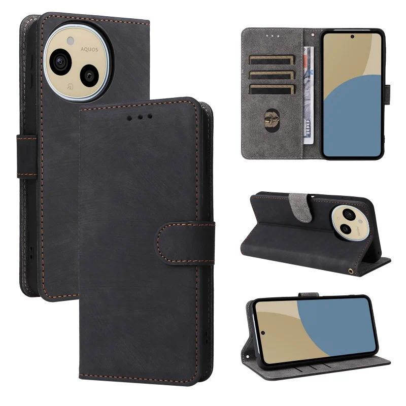 For Sharp Aquos Sense 10 Case Wallet Anti-theft Brush Magnetic Flip Leather Case For Sharp Aquos Sen