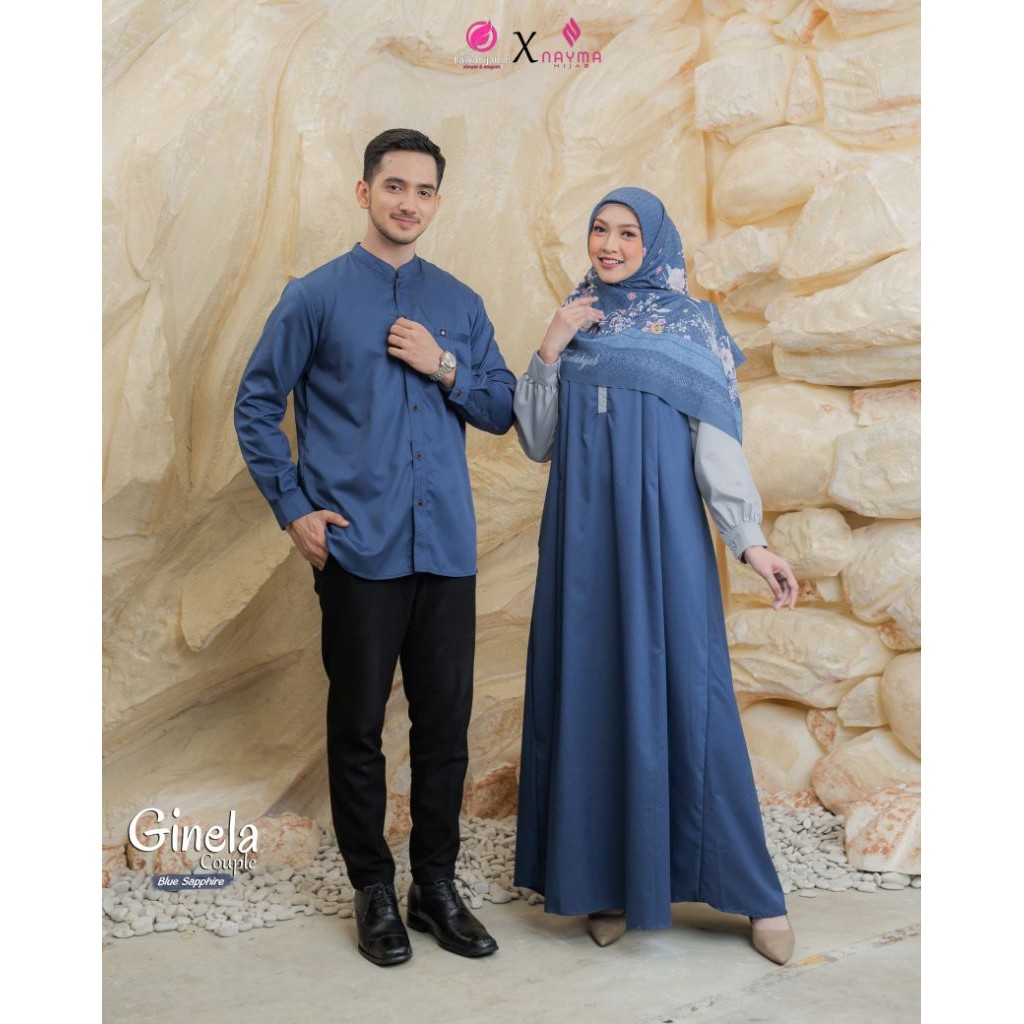 Baju Lebaran GINELA COUPLE - GAMIS & KOKO - BY FANIA NAYMA HIJAB Murah