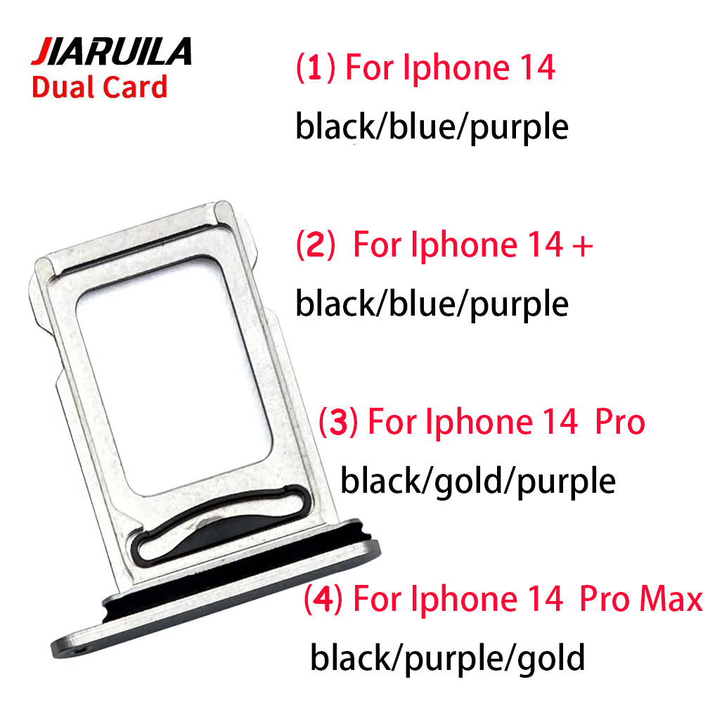 For IPhone 14 Plus / 14 Pro Max SIM Card Tray Drawer Holder Single Dual Slot Replacement Parts